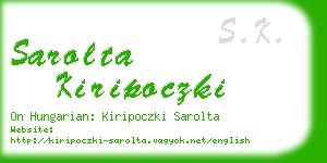 sarolta kiripoczki business card